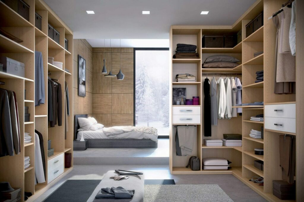Dressing chambre moderne – aménagement intérieur 2024 près de Bons-en-Chablais.