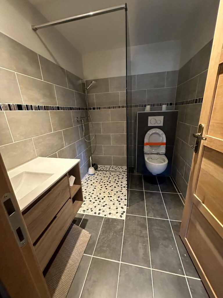 Toilettes après rénovation à Douvaine