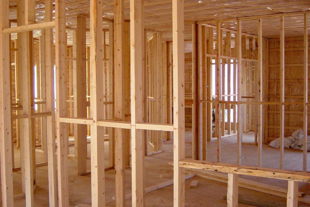 Intérieur d'une maison à ossature bois à Bons-en-Chablais