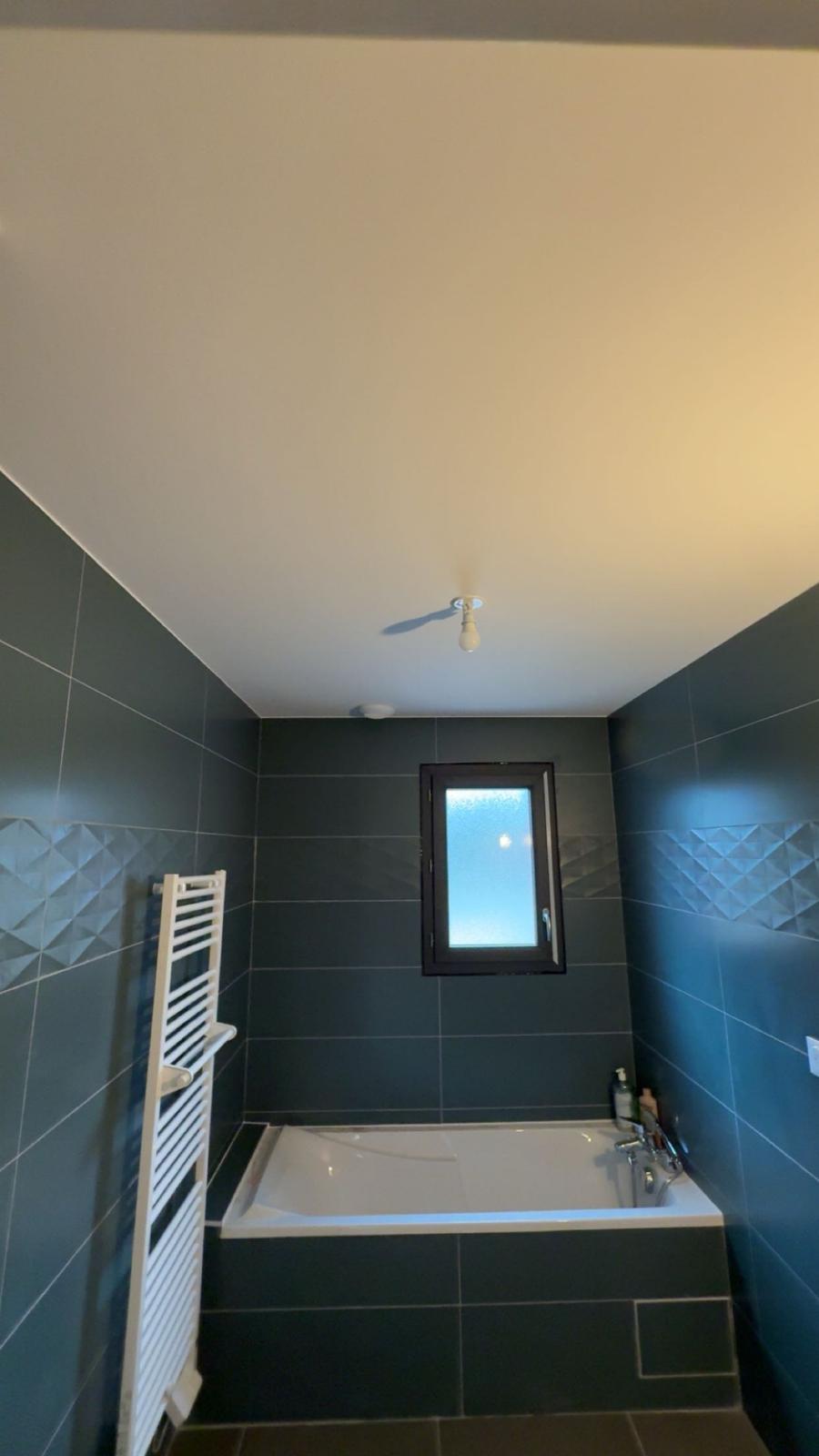 Salle de bain rénovée à Bons-en-Chablais avec peinture et carrelage moderne